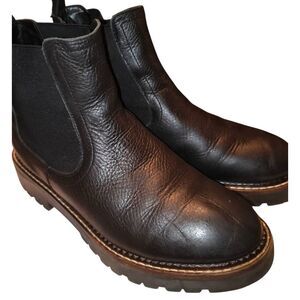 Caslon Miller Water Resistant Lug Chelsea Boots Women's Size 5 black leather ela